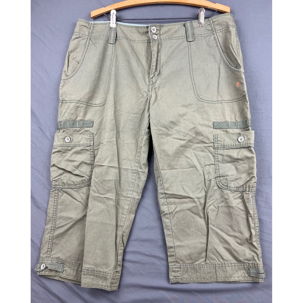 Levi's Cargo Capri Pants Womens 14 Cropped Utility Olive Green Cotton Excellent